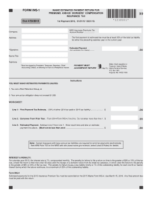 Maine Estimated Payment Return for Insurance Tax