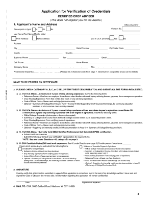 Certified Crop Adviser Application Form