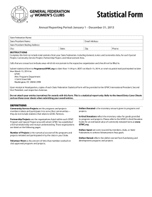 GFWC Statistical Form 2013
