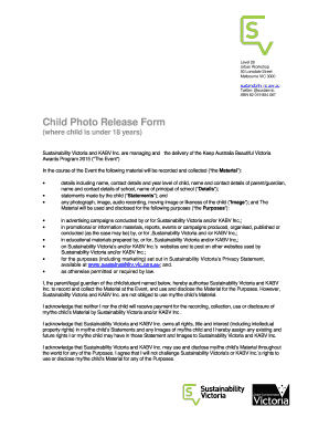 Child Photo Release Form