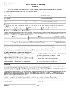 Connecticut Limited Power of Attorney for Tax Matters