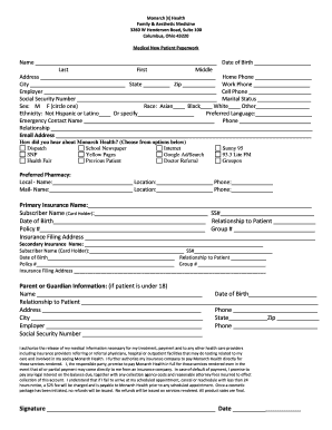 Monarch Health New Patient Paperwork