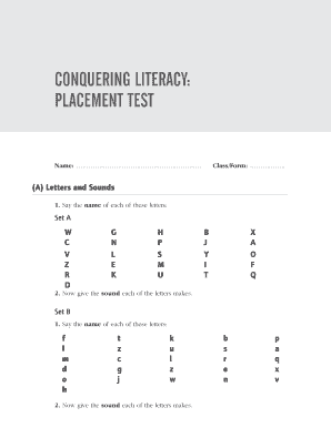 Literacy Placement Test