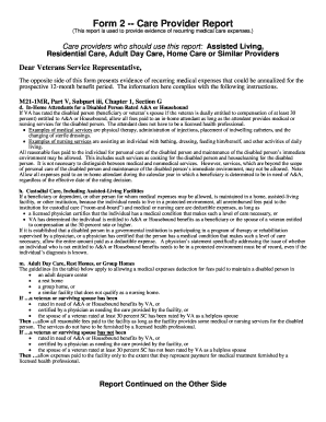 Form 2 -- Care Provider Report