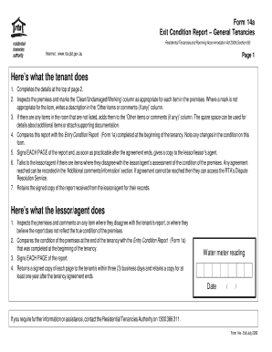 Queensland Exit Condition Report Form 14a