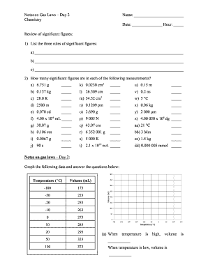 Chemistry Gas Laws Worksheet