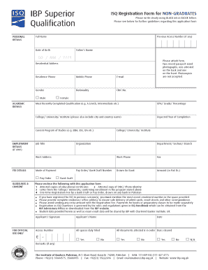ISQ Registration Form for Non-Graduates