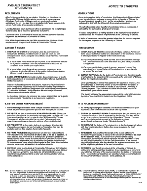 University of Ottawa Letter of Permission