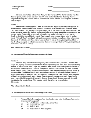 Science Debate Worksheet