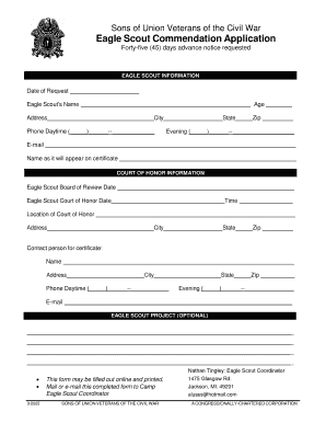 Eagle Scout Commendation Application