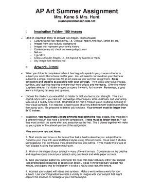 AP Art Summer Assignment