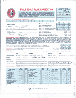 Eagle Scout Rank Application