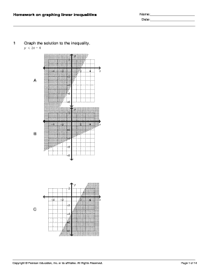 Homework on Graphing Linear Inequalities