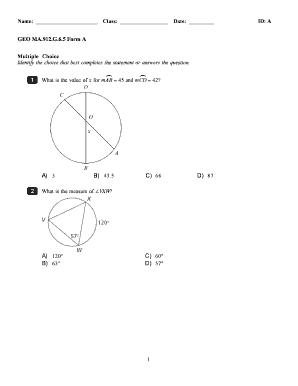 GEO MA.912.G.6.5 Form A