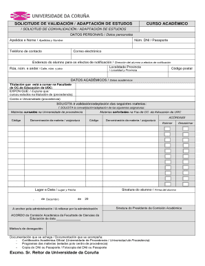 Solicitud de Validación / Adaptación de Estudios