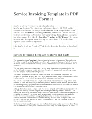 Service Invoicing Template in PDF Format