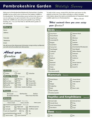 Pembrokeshire Garden Wildlife Survey
