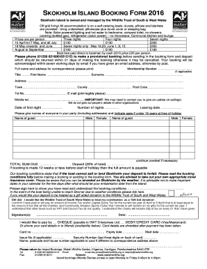 Wire transfer receipt pdf - SKOKHOLM ISLAND BOOKING FORM 2016 - welshwildlifeorg