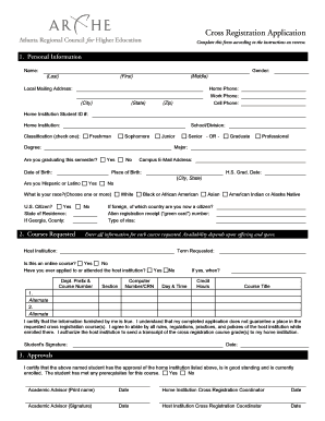ARCHE Cross Registration Application