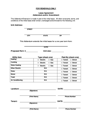 Lease Agreement Addendum