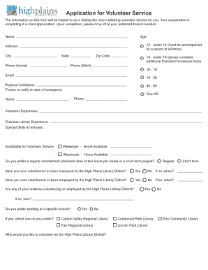Volunteer Service Application