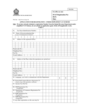 SVAT Registration Application