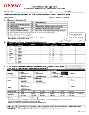 Family Status Change Form