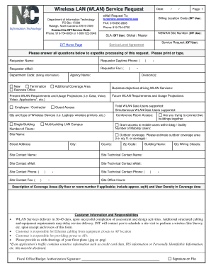 Wireless LAN Service Request Form