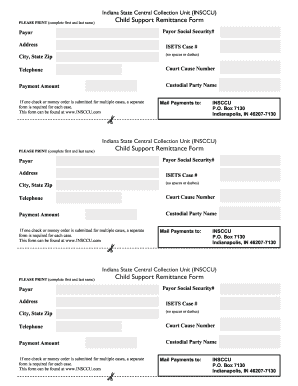 Indiana Child Support Remittance Form