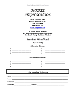 Model High School 2012-2013 Student Handbook