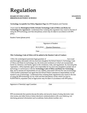 Birmingham Public Schools Technology Acceptable Use Policy