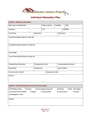Individual Relocation Plan