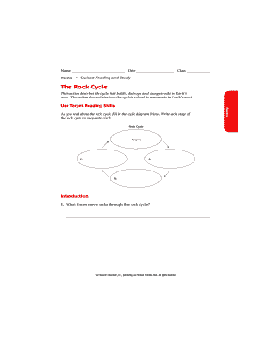 Rock Cycle Study Guide