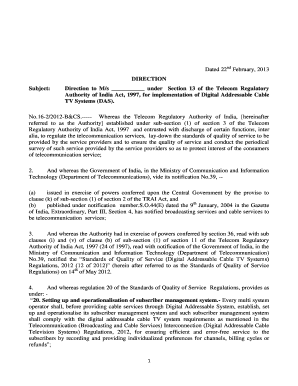 DIRECTION Subject Direction to Ms under Section 13 of - cablequest