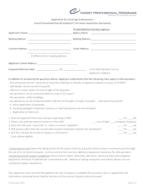 Application for Drone Home Inspection Coverage