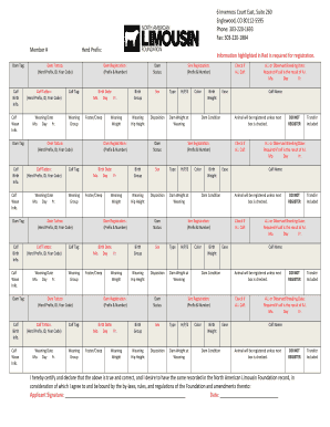 Limousin Foundation Registration Form
