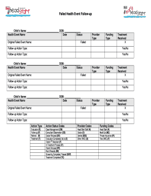 Health Event Follow-up Form