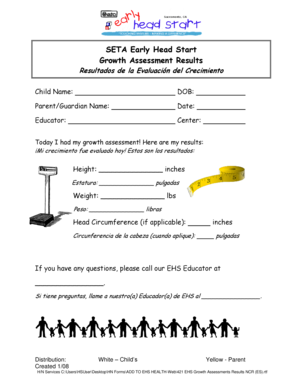Early Head Start Growth Assessment Results