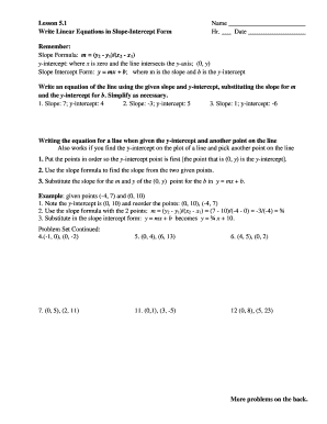 Math Worksheet - Linear Equations