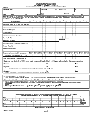 Illinois Child Health Examination Certificate