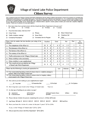 Island Lake Police Department Citizen Survey