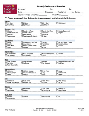 Residential Rental Property Features Form
