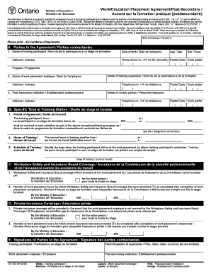 Ontario Work/Education Placement Agreement