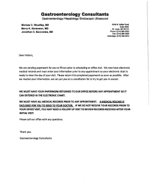 Patient Information Form for Gastroenterology Consultants