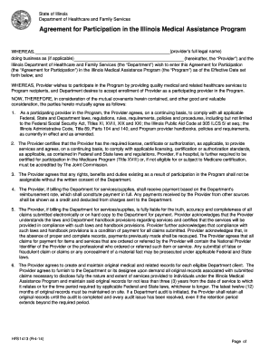 Illinois Medical Assistance Program Participation Agreement