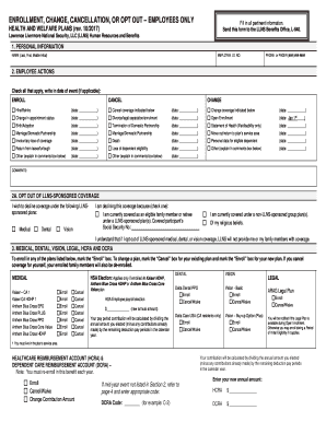 Employee Health and Welfare Plans Enrollment Form
