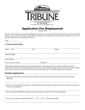 Employment Application Form