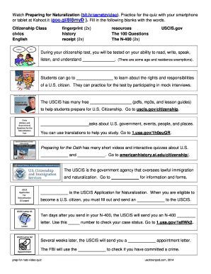 US Citizenship Test Preparation Form