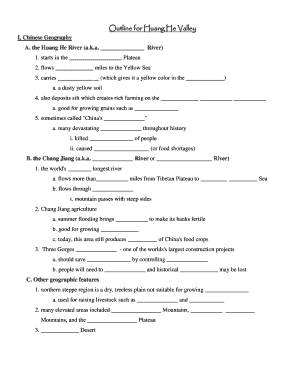 Outline for Huang He Valley