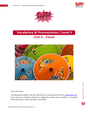 Vocabulary Pronunciation Level 3 Unit 4 - Travel